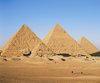 Great Pyramids, Giza; The Pryamids of Menkaure, Khafra, and Khufu