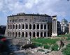 Theater of Marcellus; Theatrum Marcelli; with columns of Temple of Apollo