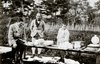 Bernard Leach and his Japanese assistants in Tokyo in 1919