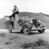 Dorothea Lange in California on a Ford Model V8