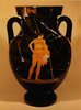 Attic red-figure amphora: Achilles, in contrapposto Polykleitan stance