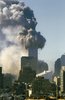World Trade Center Tower Falling, first photograph