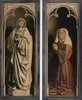 Elisabeth Borluut, wife of the patron; John the Evangelist, grisaille; Ghent Altarpiece