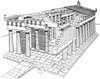 Reconstruction, cutaway drawing; Temple of Aphaia; Temple of Aphaia at Aegina