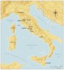 Italy in Etruscan Time; Map of Italy in Etruscan Time
