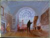 An Artist Painting in a Room with a Large Fanlight