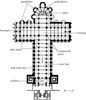 Plan of Cathedral of Santiago de Compostela, Spain