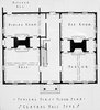 Typical First Floor Plan Central Hall Type Figure 16; Georgian Central Hall Plan; The Early Domestic Architecture of Connecticut