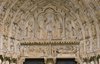 Coronation of the Virgin (tympanum), Dormition and Assumption of the Virgin (lintel), North Portal, Cathedral of Notre-Dame, Chartres