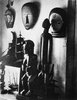 Photograph showing a corner of the studio of Andre Derain with collection of African art, Paris,