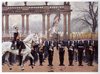 Parade im Lustgarten 9.2.1894; Kaiser Wilhelm II reviews Prussian troops in Potsdam's Lustgarten on 9 February 1894; Gemälde von Carl Röchling. Abgebildet ist das preußische "1. Garderegiment zu Fuß" "1. Garderegiment zu Fuß"