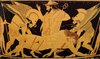 Death of Sarpendon; Red Figure Calyx Krater