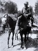 A German soldier and a transport horse with gas masks