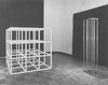 Gallery 8, "Primary Structures"; Untitled by Sol Le Witt (at left); Cage by Walter De Maria